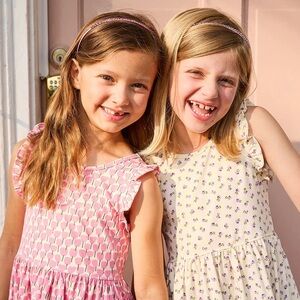 Pink Chicken Organic Kelsey Dress Pink Tulip Sz 12 Flutter Jersey Knit